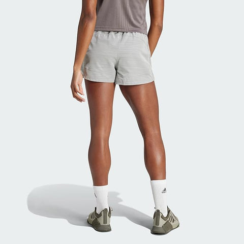 Adidas Women's Gray Pacer Training 3 Stripes Woven High Rise Short|Adidas In Lebanon