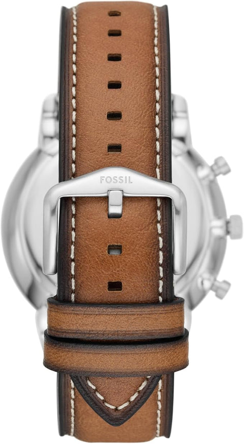 Fossil Men's Silver-Tone Neutra Quartz Stainless Steel and Leather Chronograph Watch | Fossil In Lebanon