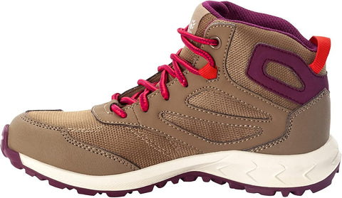 Jack Wolfskin Girl's Brown Woodland Texapore Mid K Sneakers |Jack Wolfskin in Lebanon