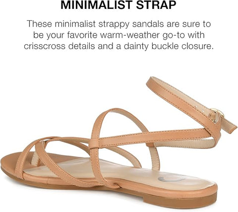 Journee Collection Women's Tan Serissa Flat Sandals | Journee Collection In Lebanon