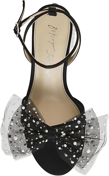 Betsey Johnson Women's Black Lulu Heeled Sandal | Betsey Johnson In Lebanon
