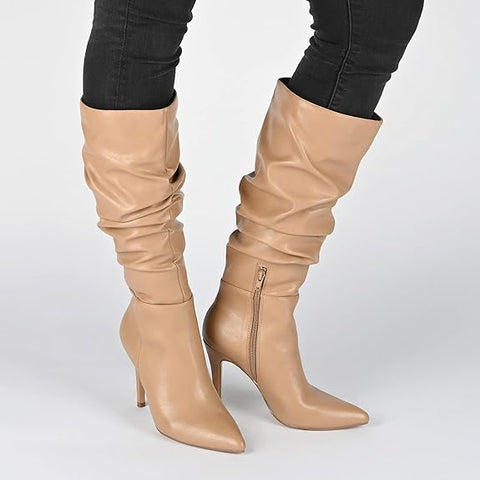 Journee Collection Women's Tan Comfort Foam Extra Wide Calf Sarie Boots |Journee Collection In Lebanon