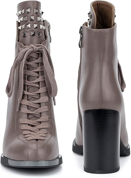 Torgeis Women’s Dark Mink Nubis Fashion Casual Leather Zipper Heel Ankle Boots|Torgeis In Lebanon9