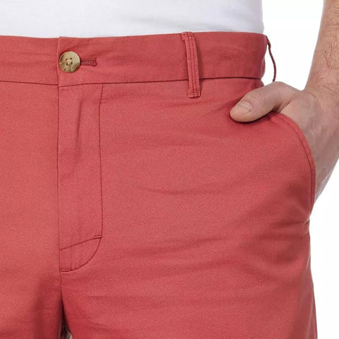 Izod Men’s Light Maroon Saltwater Flat Front Chino Shorts | Izod In Lebanon