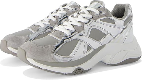 Michael Kors Women's Gray & Silver Leo Lace-Up Trainer Sneakers | Michael Kors In Lebanon