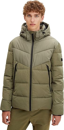 Tom Tailor Men's Olive Green Denim Heavy Padded Jacket| Tom Tailor In Lebanon