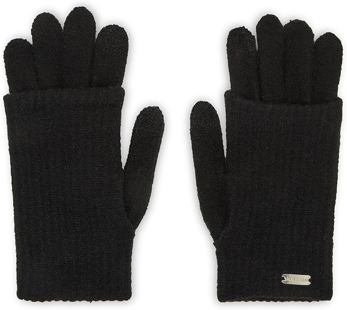 Steve Madden Women's Black Knitlong Cuff Magic Gloves