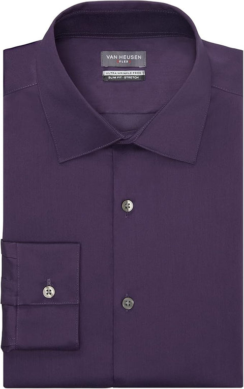 Van Heusen Men's Dark Purple Ultra Wrinkle Free Dress Shirt | Van Heusen In Lebanon
