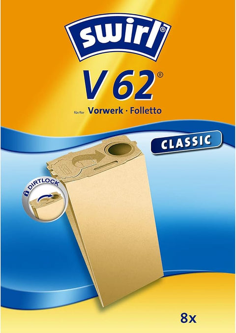 Swirl V 62 Special Paper Pre-Work  8 Pieces Vacuum Cleaning Bags   | Swirl in Lebanon