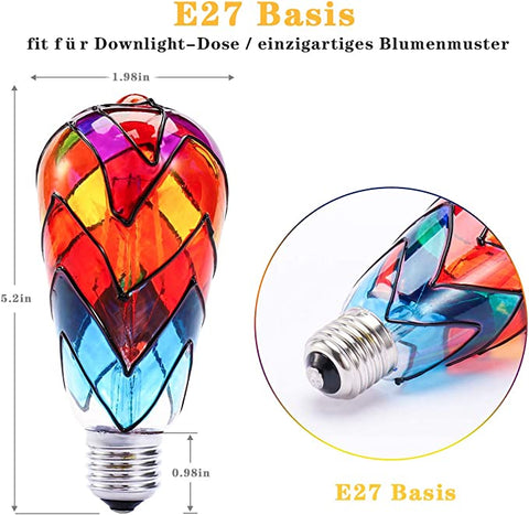 E27 LED Bulb Color Glass 3.5W 2700K 230V Edison E27 Bulb Non-Dimmable Suitable for Party Garden KTV Stage Restaurant Christmas Decoration E27 Color LED Bulb X0018ACV3X AM254