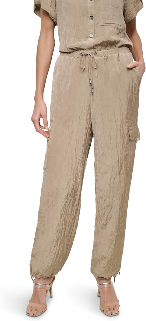 DKNY Women's Khaki Tech Crinkle Jogger Pants | DKNY In Lebanon