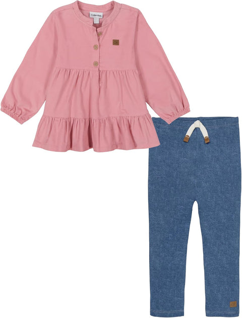 Calvin Klein Baby Girl's Pink & Blue 2pc Fashion Legging Set | Calvin Klein In Lebanon