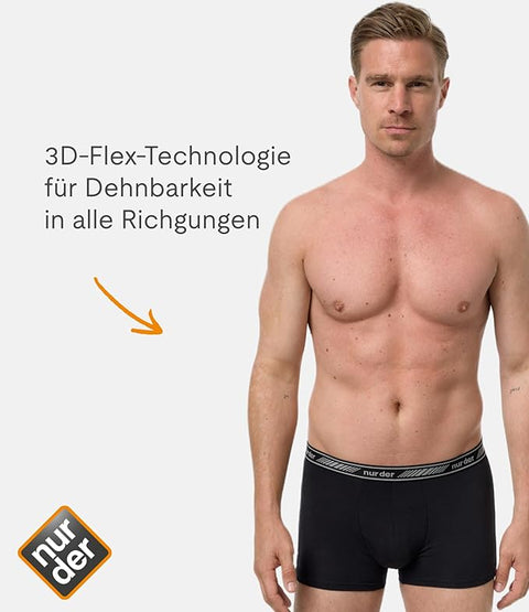 Nur Der Men's 2 Black Boxer 3D-Flex Classic Doppelpack Panties 2x-L | Nur Der  In Lebanon