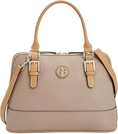 Giani Bernini Women's Grey & Beige Saffiano Dome Satchel Handbag | Giani Bernini In Lebanon