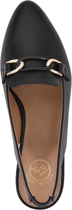 White Mountain Women's Black Boreal Low Block Loafers | White Mountain In Lebanon