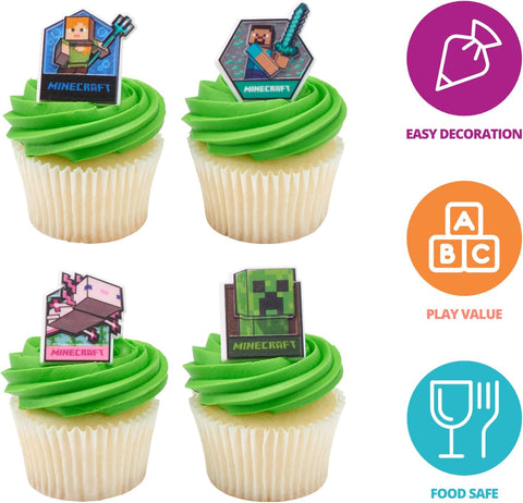 DecoPac Minecraft Lush Finds Rings Cupcake Decorations Featuring Creeper|DecoPac In Lebanon