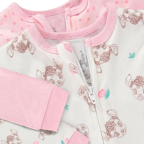Disney Baby Girl's Bambi Pink 2 Pack Zip-Up Sleeper |Disney In Lebanon