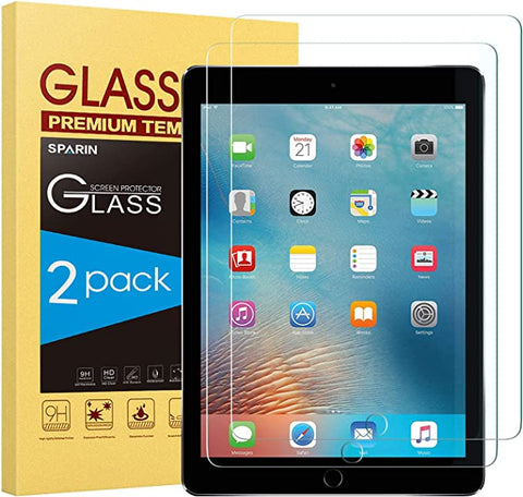 حامي شاشة SPARIN 2 حزمة متوافق مع iPad 6th Generation/iPad Pro 9.7 ، واقي شاشة الزجاج المقسى