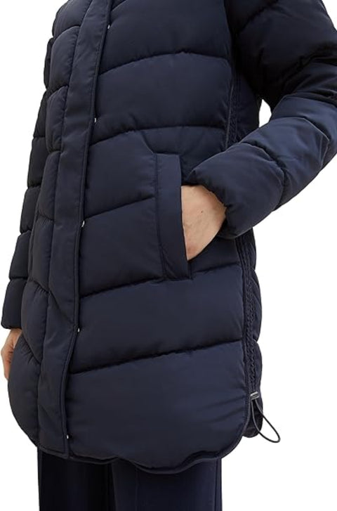 Tom Tailor Women's Navy Quilted Hooded Jacket |Tom Tailor In Lebanon