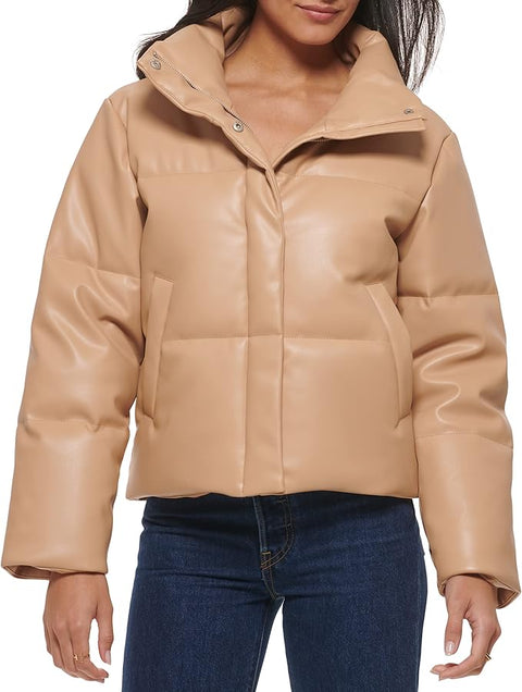 Levi's Women's Vegan Leather Quilted Shorty Puffer | Levi's In Lebanon