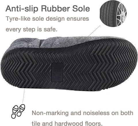 Zizor Men's Charcoal Cozy Memory Foam Slippers | Zizor In Lebanon