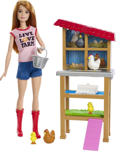 Barbie Chicken Farmer Doll Red-Haired and Playset with Henhouse|Barbie In Lebanon