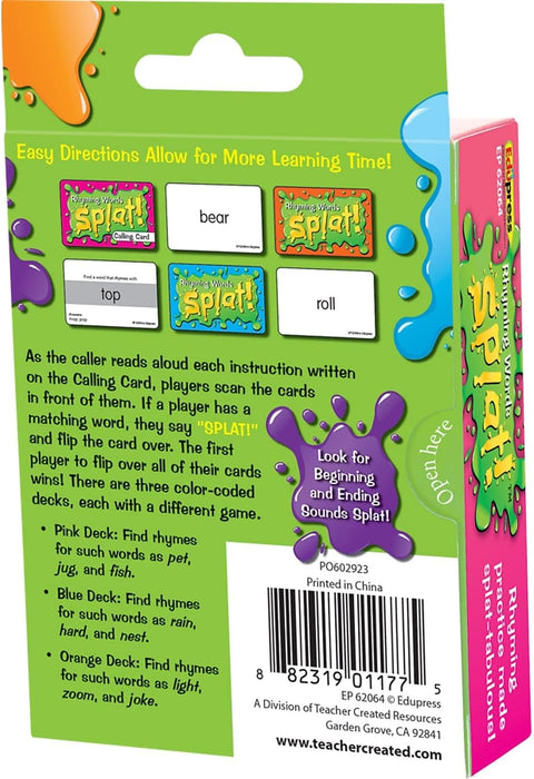 Teacher Created Resources Rhyming Words Splat Game |Teacher Created Resources In Lebanon