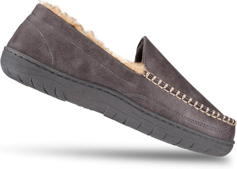 Haggar Men's Gray Smooth Pu Venetian Moccasin Slipper | Haggar In Lebanon