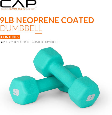 Cap Barbell Neoprene Dumbbell 4 Kg (9 lb) Weights Pair | Cap Barbell In Lebanon