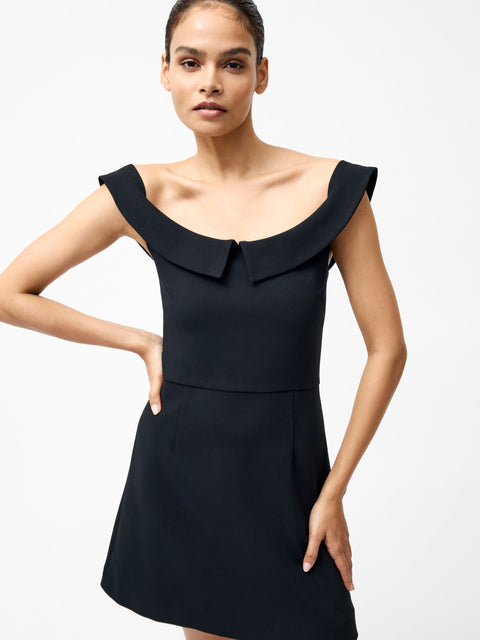 French Connection Women's Black Whisper Collar Mini Dress | French Connection In Lebanon