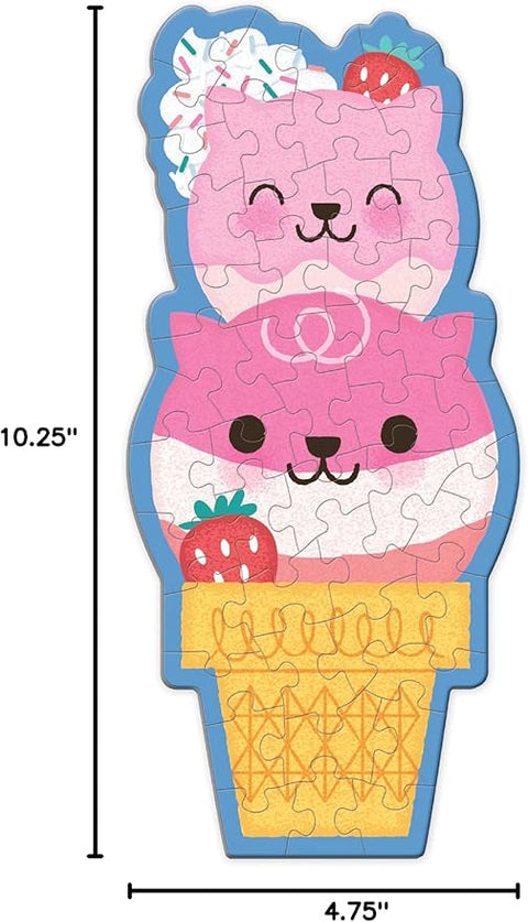 Mudpuppy Strawberry Cat Cone 48 Piece Scratch and Sniff Shaped Mini Puzzle | Mudpuppy In Lebanon