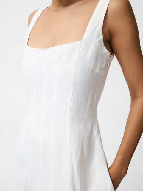 French Connection Women'sWhite Birdie Linen Square Neck Dress | French Connection In Lebanon