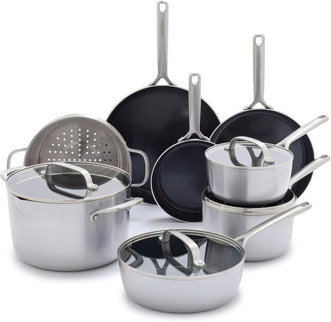 GreenPan GP5 Vista 5-Ply Stainless Steel Cookware Pots & Pans Set 12 pcs | GreenPan In Lebanon