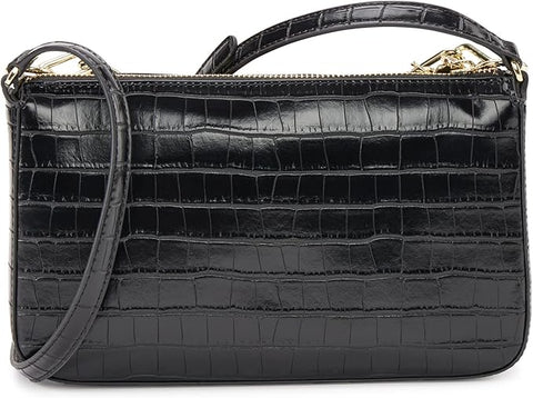 DKNY Women's Black Leather Lexi Double Demi Crossbody Bag |DKNY In Lebanon
