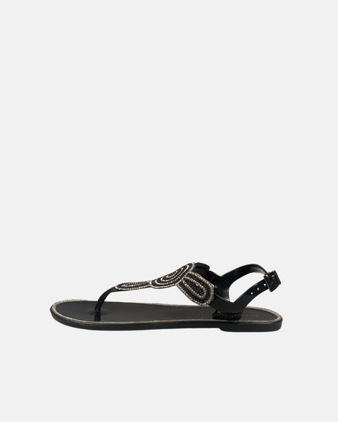 Dolce Vita Women's Black Flat Sandals SI633 shr