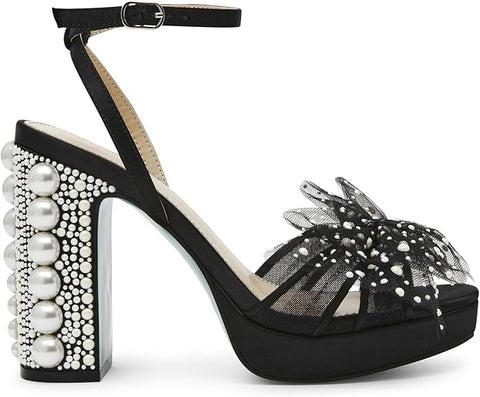 Betsey Johnson Women's Black Lulu Heeled Sandal | Betsey Johnson In Lebanon