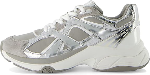 Michael Kors Women's Gray & Silver Leo Lace-Up Trainer Sneakers | Michael Kors In Lebanon