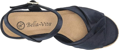 Bella Vita Women's Navy Isabeth Wedge Heeled Sandal | Bella Vita in Lebanon