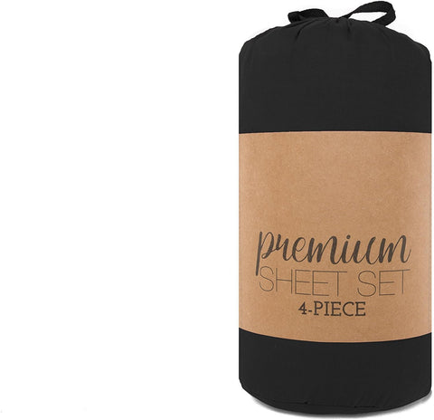 I Enjoy Home Premium Black Full Simply & Ultra Soft 4 Piece Bed Sheet Set | I Enjoy Home In Lebanon