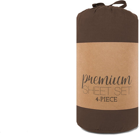 I Enjoy Home Premium Brown King Simply & Ultra Soft 6 Piece Bed Sheet Set | I Enjoy Home In Lebanon