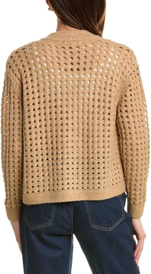 Vince Camuto Women's Tan Pointelle Long Sleeve Cardigan|Vince Camuto In Lebanon