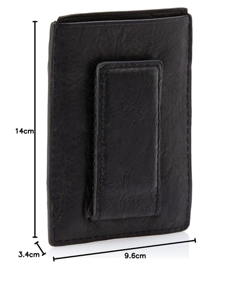 Fossil Men's Black Leather Neel Magnetic Card Case Wallet | Fossil In Lebanon