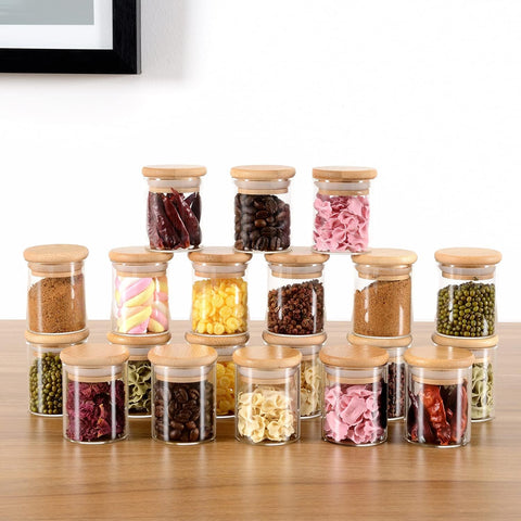 SD Home Glass Jars With Bamboo Lid Food Airtight Storage Set 20PCS | SD Home In Lebanon