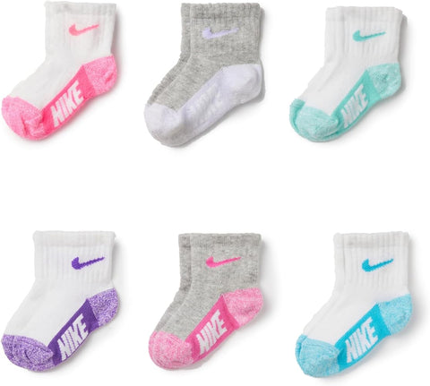 Nike Baby Boy's and Girl's Grey Heather/White Logo Crew Socks, 6-Pack | Nike In Lebanon