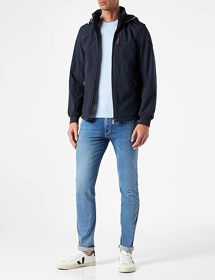 Tom Tailor Men's Navy  Softshell With Hood Jacket | Tom Tailor In Lebanon