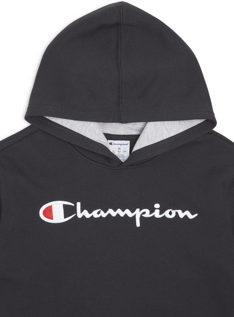 Champion Boy's Black Embroidered Logo Fleece Hoodie |Champion In Lebanon