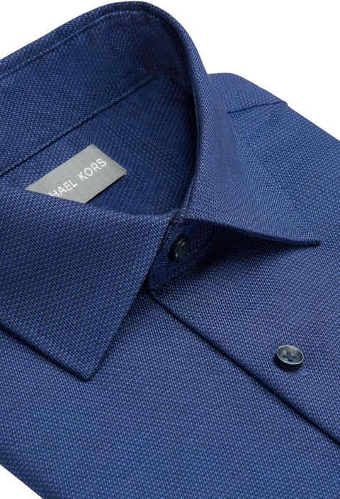 Michael Kors Men's Navy Regular Fit Airsoft Dress Shirt | Michael Kors In Lebanon