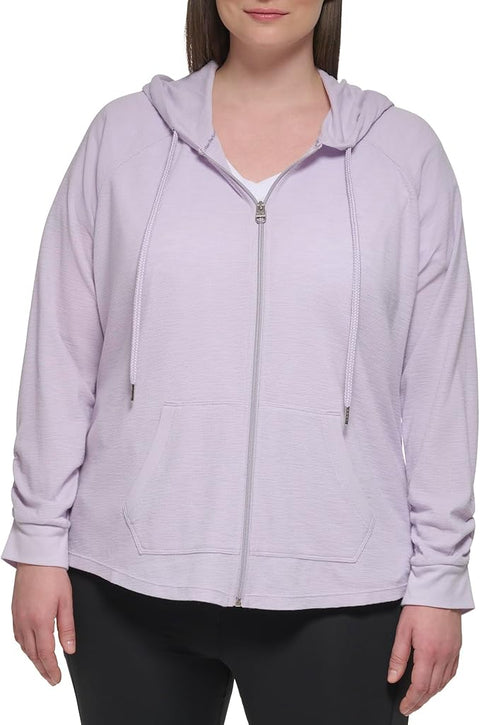 Calvin Klein Women's Purple Premium Performance Ruched Long Sleeve Jacket  |Calvin Klein  in Lebanon