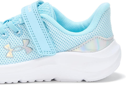Light blue sneaker with Under Armour logo on a white background