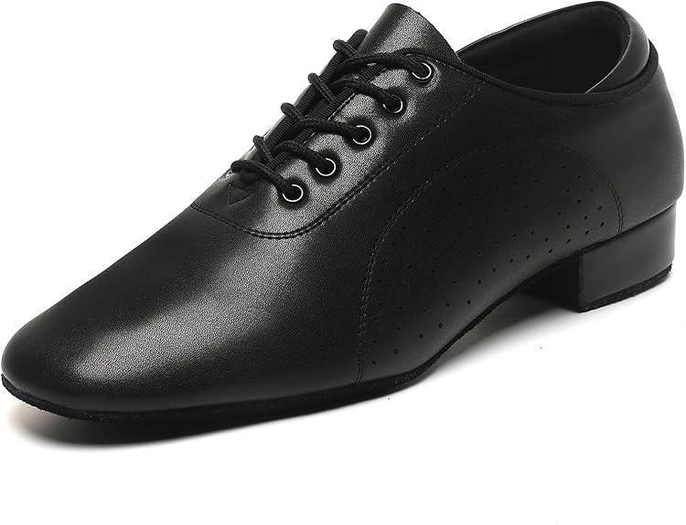 Sogebo Men's Black Ballroom Dance Latin Salsa Breathable Leather Shoe |Sogebo In Lebanon